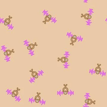 Digital assistant microphone ai integration vector seamless pattern Stock Illustration