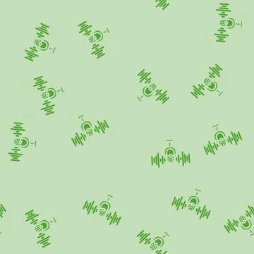 Digital assistant microphone ai integration glyph vector seamless pattern Illustrazione stock