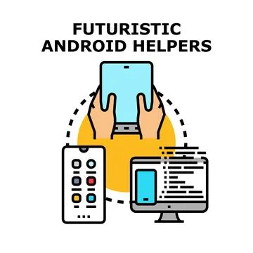 Digital assistant providing support across multiple devices イラスト素材