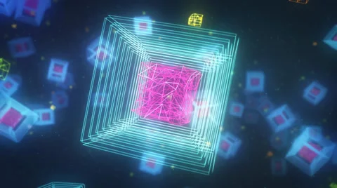 Digital Atom with background Stock Footage 37466405