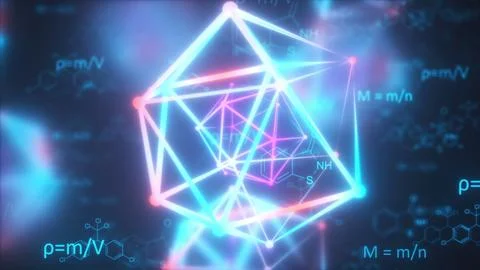 Digital atom with formulas Stock Illustration