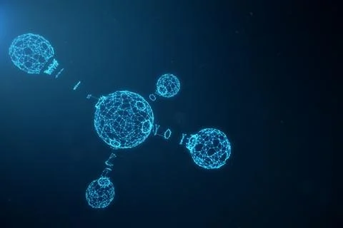 Digital atoms structure. Science or medical background with molecules and atoms Stock Illustration
