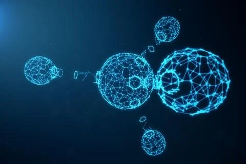 Digital atoms structure. Science or medical background with molecules and atoms Stockillustratie