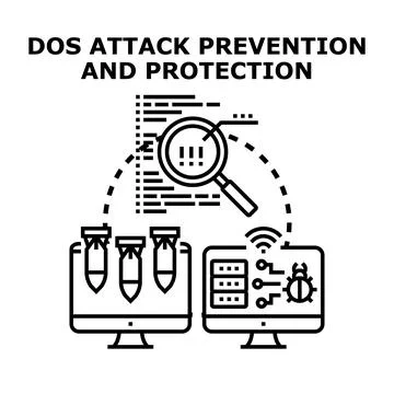 Digital attack prevention and cybersecurity protection concept Stock Illustration