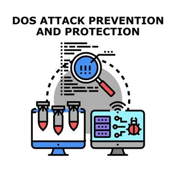 Digital attack prevention and cybersecurity protection concept Ilustración de archivo