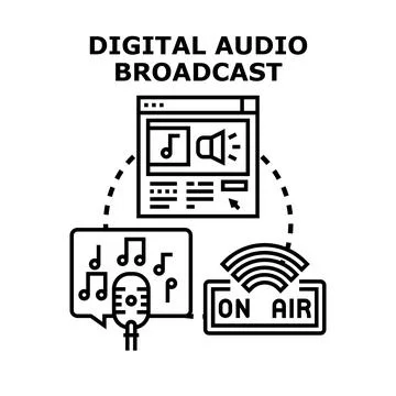 Digital audio broadcast technology concept vector illustration 스톡 일러스트