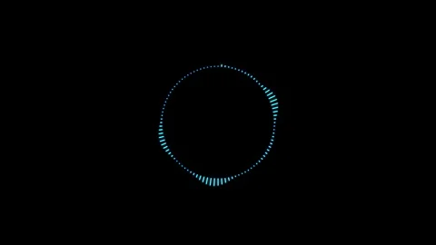 Digital audio Circle waveform spectrum, Sound analyzer glow Animation Stock Footage 320624078