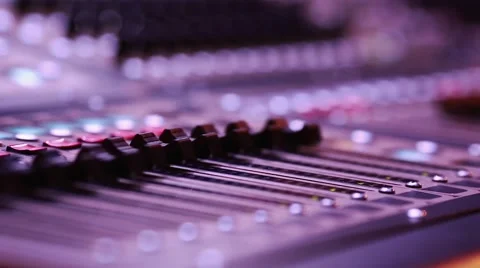 Digital Audio Console Fader by stage during performa Stock Footage 47827909