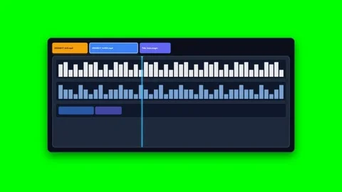 Digital Audio Editing Software Interface Timeline Motion Graphic Stock Footage 347628952