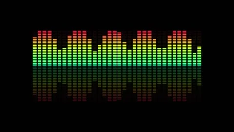 Digital Audio Equalizer Bars with Color Reflection Stock Footage 336445533