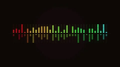 Digital audio equalizer bars moving on a dark background showing sound wave.. Stock Footage 339257759