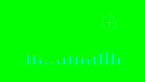 Digital audio equalizer visualization with a circular user interface element Stock Footage 341839026