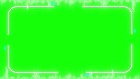 Digital audio frequency visualizer overlay with three rounded rectangular Video stock 345334326