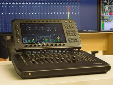 Digital Audio Mixer for Professional Sound Production Stock Photos