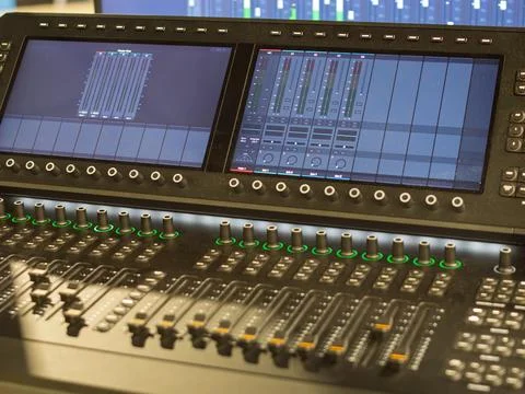 Digital Audio Mixing Console with Advanced Features Stock Photos