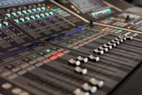 Digital audio mixing console Stock Photos