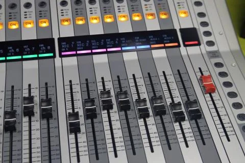 Digital Audio mixing console Foto stock