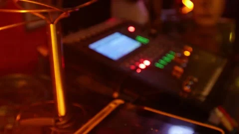 Digital audio mixing console with touchscreen faders 動画素材 333834301