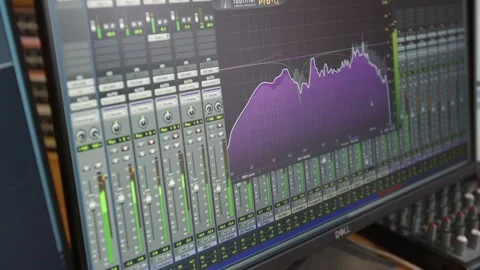Digital audio plugins with mixing software 動画素材 167614154