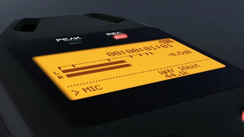 Digital audio recorder in recording function - rotation zoom out Stock Footage 138883800