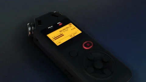 Digital audio recorder in recording function - zoom in Stock Footage 138883989
