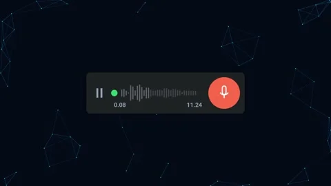 Digital Audio Recording Interface with Live Sound Waveform and Microphone Button Stockbeeldmateriaal 347186612