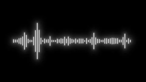 Digital Audio Sound Wave Music Frequency Signal Black Background 4k Loop Stock Footage 340266096