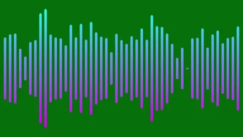 Digital Audio Spectrum Animation With Colorful Sound Chroma Key 4K Overlay Stock Footage 346720214
