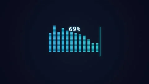 Digital Audio Spectrum Equalizer Animation with a Percentage Loading Counte.. 動画素材 347361394