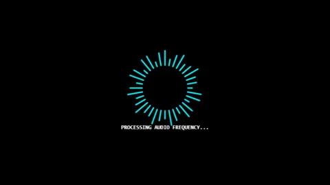 Digital audio spectrum interface processing sound data on black Stock Footage 346755416
