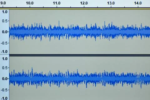 Digital audio stereo tracks on computer music software. Stock Photos