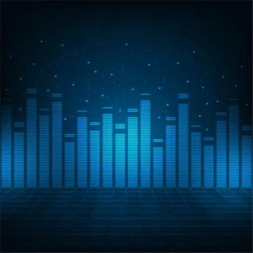 Digital audio systems on a blue background. Stock-Illustration