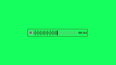 Digital audio voice message interface with progress bar and timer on green .. Vídeo Stock 335799003
