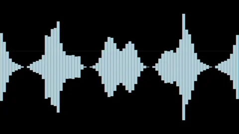 Digital Audio Waveform with Chromatic Aberration Glitch Effect Stock Footage 340341400