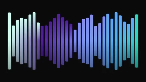 Digital audio waveform displaying blue and purple columns Stock Footage 326571632