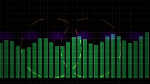 Digital audio waveform equalizer interface. Stock Footage 340014944