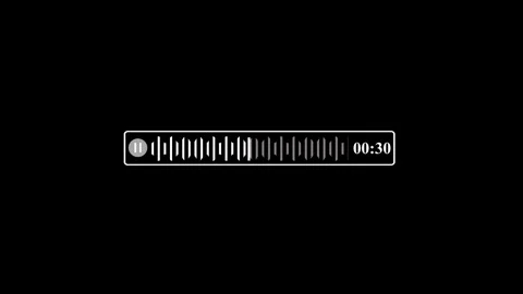 Digital audio waveform progress bar animation with timecode overlay for ui .. Видео 335799002