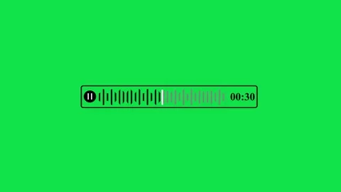 Digital audio waveform progress bar animation on green screen for music and.. Видео 335799005