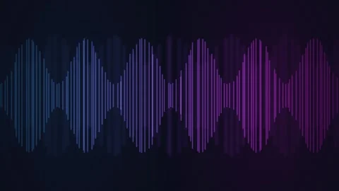 A digital audio waveform pulses in a seamless loop Stock Footage 340956957