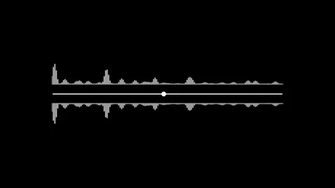 Digital audio waveform spectrum podcast animation isolated on black background Video stock 321197852