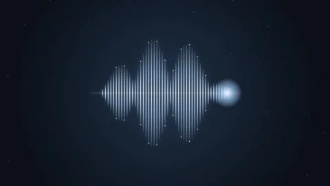 Digital audio waveform visualization with bright glowing center lines and s.. Stock Footage 346845585