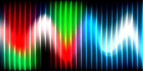 Digital audio waveform visualization with colorful vertical spectrum bars o.. Stock Illustration