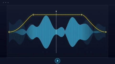 Digital Audio Waveform Visualization with Sound Equalizer and Playback Contro Stock Footage 347562441
