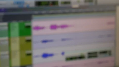 Digital Audio Workstation Playback Blurred Angled 3 Video stock 96834444