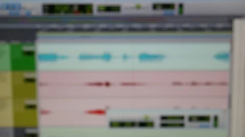 Digital Audio Workstation Playback Blurred Video stock 96836434