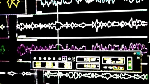 Digital Audio Workstation Playback Waveforms Stock Footage 96829109