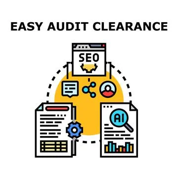 Digital audit clearance process for data analysis Stock Illustration