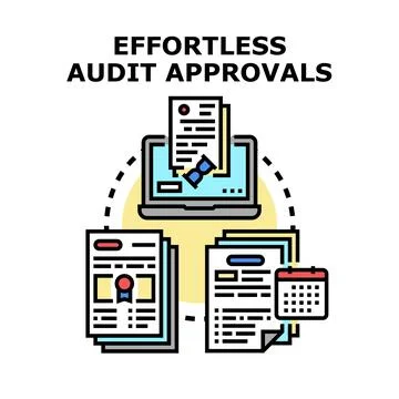 Digital audit process achieving effortless approvals quickly Stock Illustration
