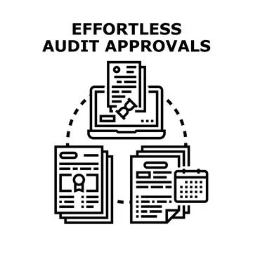 Digital audit process achieving effortless approvals quickly 스톡 일러스트