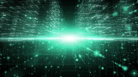 Digital augmented city technology cyberspace network loop animation Stock Footage 337234300